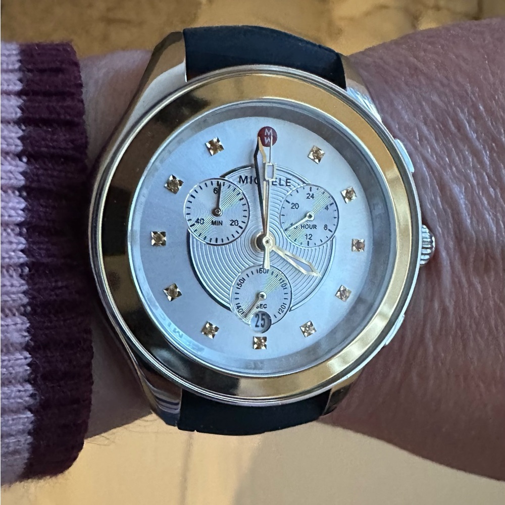 MICHELE Cape Watch (EUC) Two silicone straps!